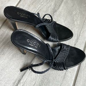 Gucci size 7 braided strappy heels